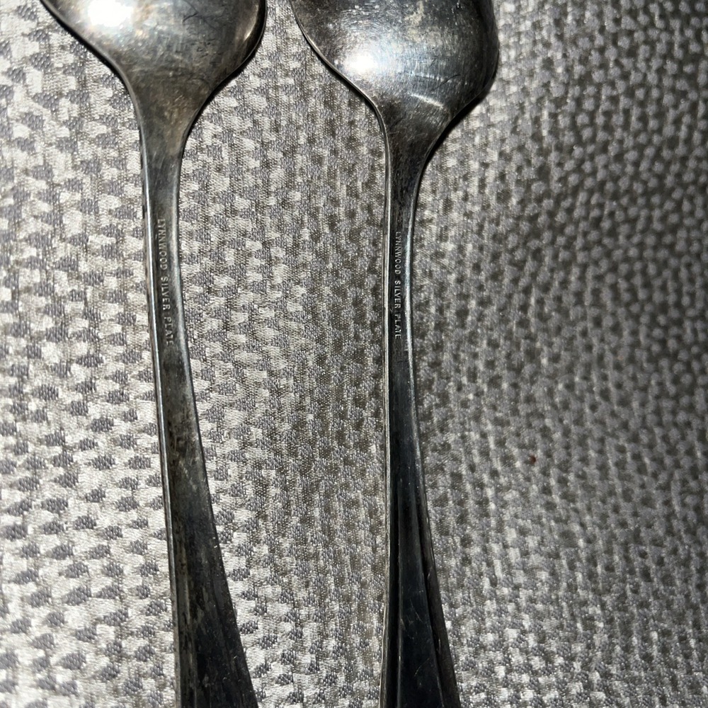 2 Oneida LYNNWOOD Silver-plate Serving Spoons Need Polished - Picture 9 of 11